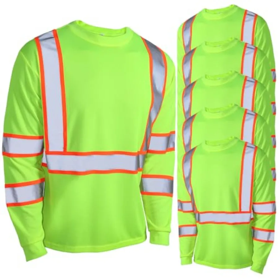 Zhanmai 6 Pack Safety Long Sleeve Class 3 High Visibility T Shirt with Reflective Strips for Work Surveyor Construction
Zhanmai 6 Pack Safety Long Sleeve Class 3 High Visibility T Shirt with Reflective Strips for Work Surveyor Construction