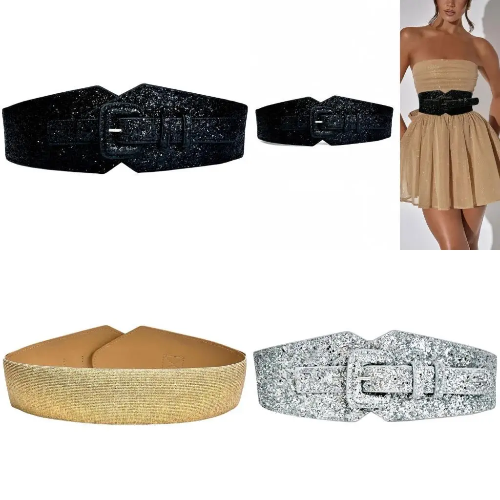 652F Glittering Corset Belt for Female Sequins Waistband All Matching Elastic Girdle Belt Everyday Use Banquet Waist Ornament
652F Glittering Corset Belt for Female Sequins Waistband All Matching Elastic Girdle Belt Everyday Use Banquet Waist Ornament