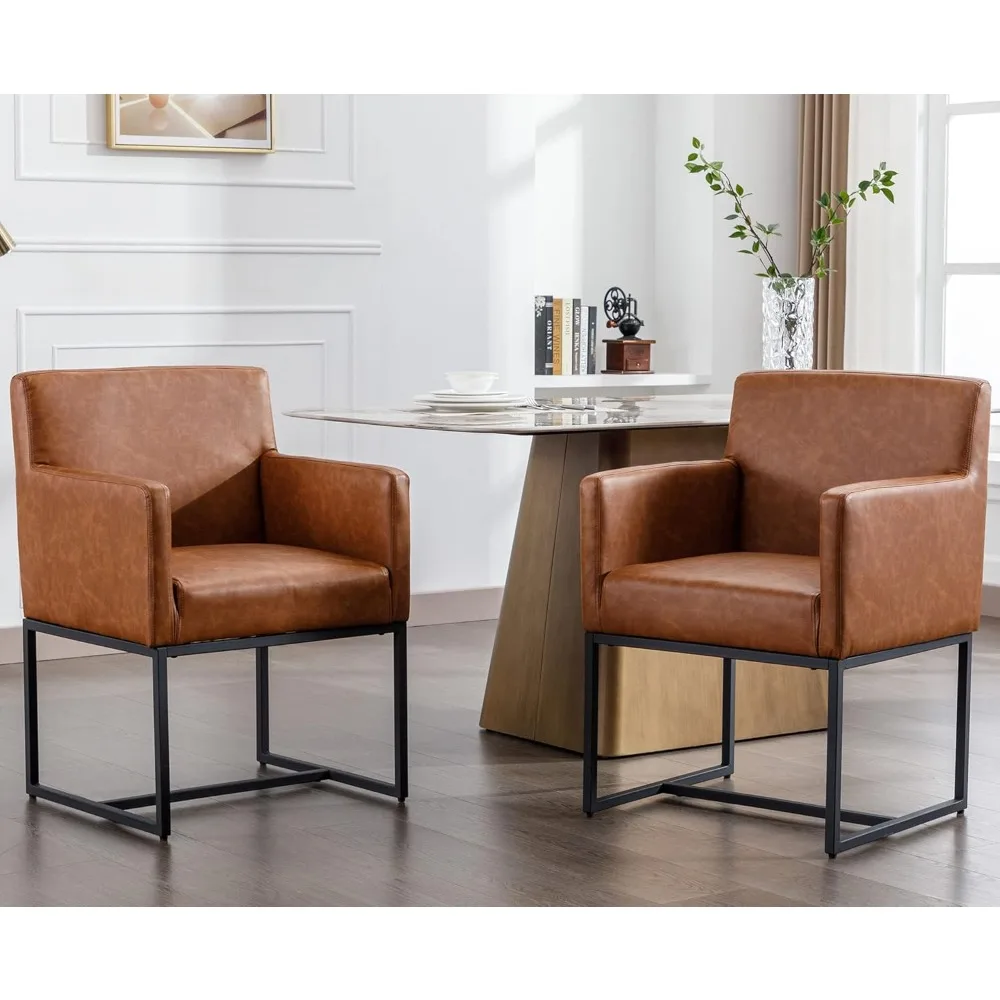 Faux Leather Upholstered Dining Chairs with Arms, Mid Century Modern Padded Kitchen Chair with Metal Frame for Restaurant
Faux Leather Upholstered Dining Chairs with Arms, Mid Century Modern Padded Kitchen Chair with Metal Frame for Restaurant