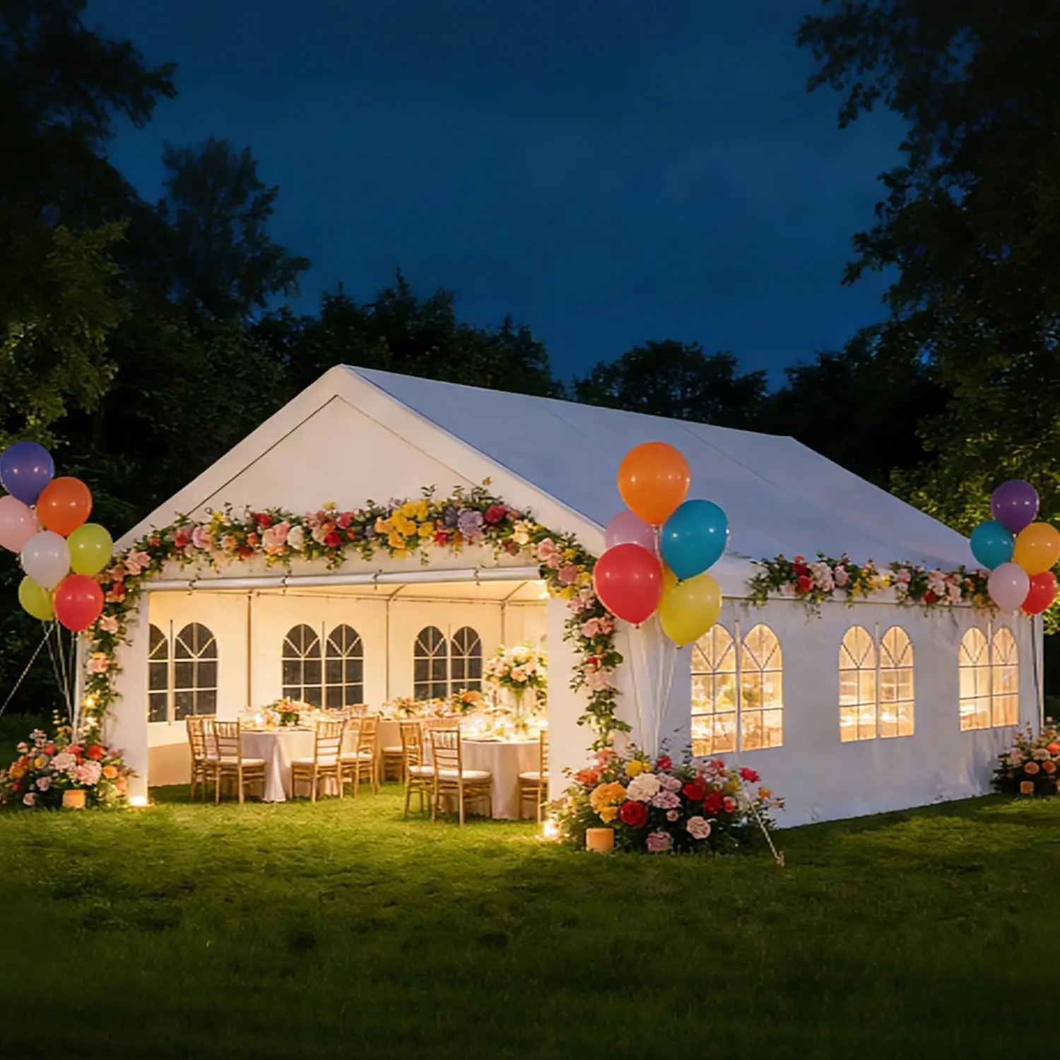 20x20 Heavy Duty Carport Canopy Waterproof Outdoor Shelter w/Removable Sidewalls for Wedding Backyard, White, Custom
20x20 Heavy Duty Carport Canopy Waterproof Outdoor Shelter w/Removable Sidewalls for Wedding Backyard, White, Custom