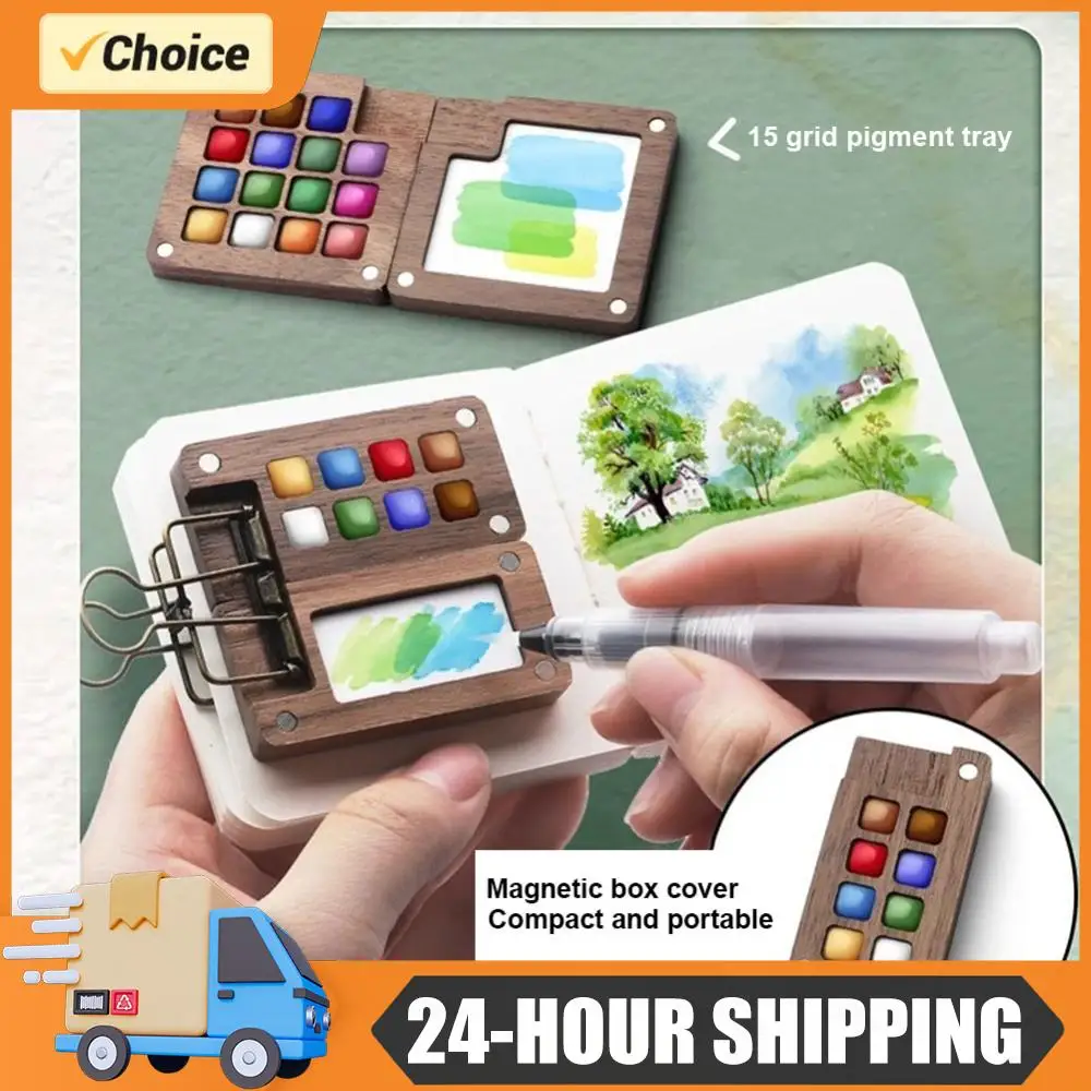 Travel Paint Palette Pocket Artist Watercolor Set Mini Watercolor Palette Set Wooden Grid Paint Box for Watercolor Painting
Travel Paint Palette Pocket Artist Watercolor Set Mini Watercolor Palette Set Wooden Grid Paint Box for Watercolor Painting
