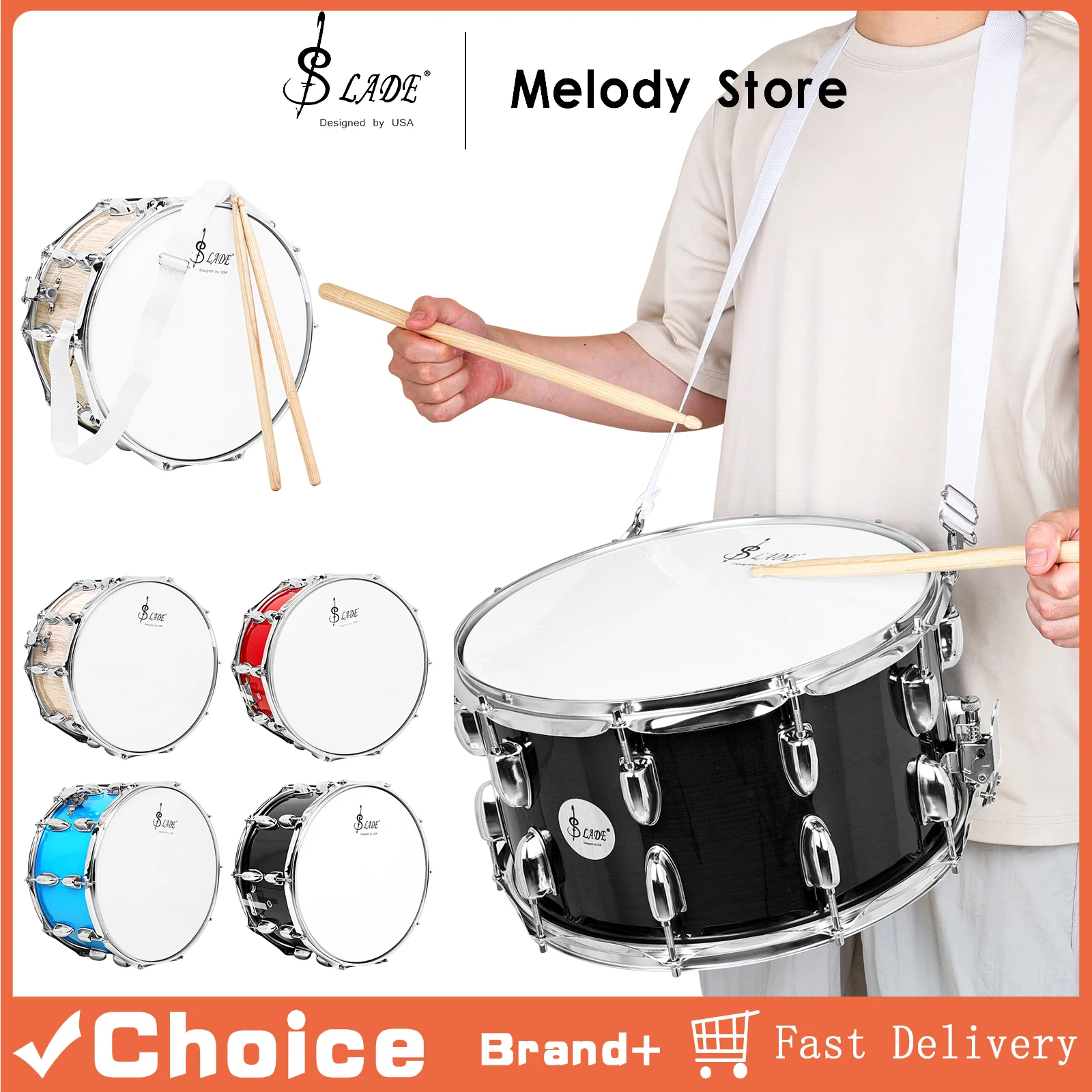 SLADE Snare Drum 14 × 8-inch Solid Wood Material Snare Drum Stainless Steel Edges Suitable for Professional Practice&Performance
SLADE Snare Drum 14 × 8-inch Solid Wood Material Snare Drum Stainless Steel Edges Suitable for Professional Practice&Performance
