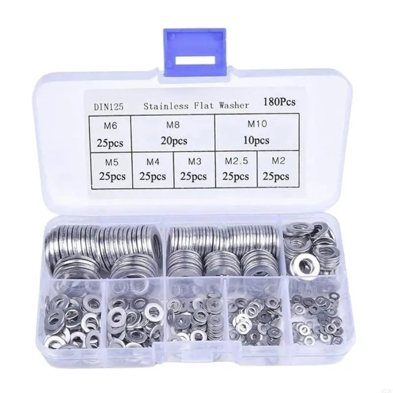 02DC Multipurpose Flat Washers 180Pcs Sturdy Stainless Steel Materials for Construction and Repairs Hardware Daily Casual Use
02DC Multipurpose Flat Washers 180Pcs Sturdy Stainless Steel Materials for Construction and Repairs Hardware Daily Casual Use