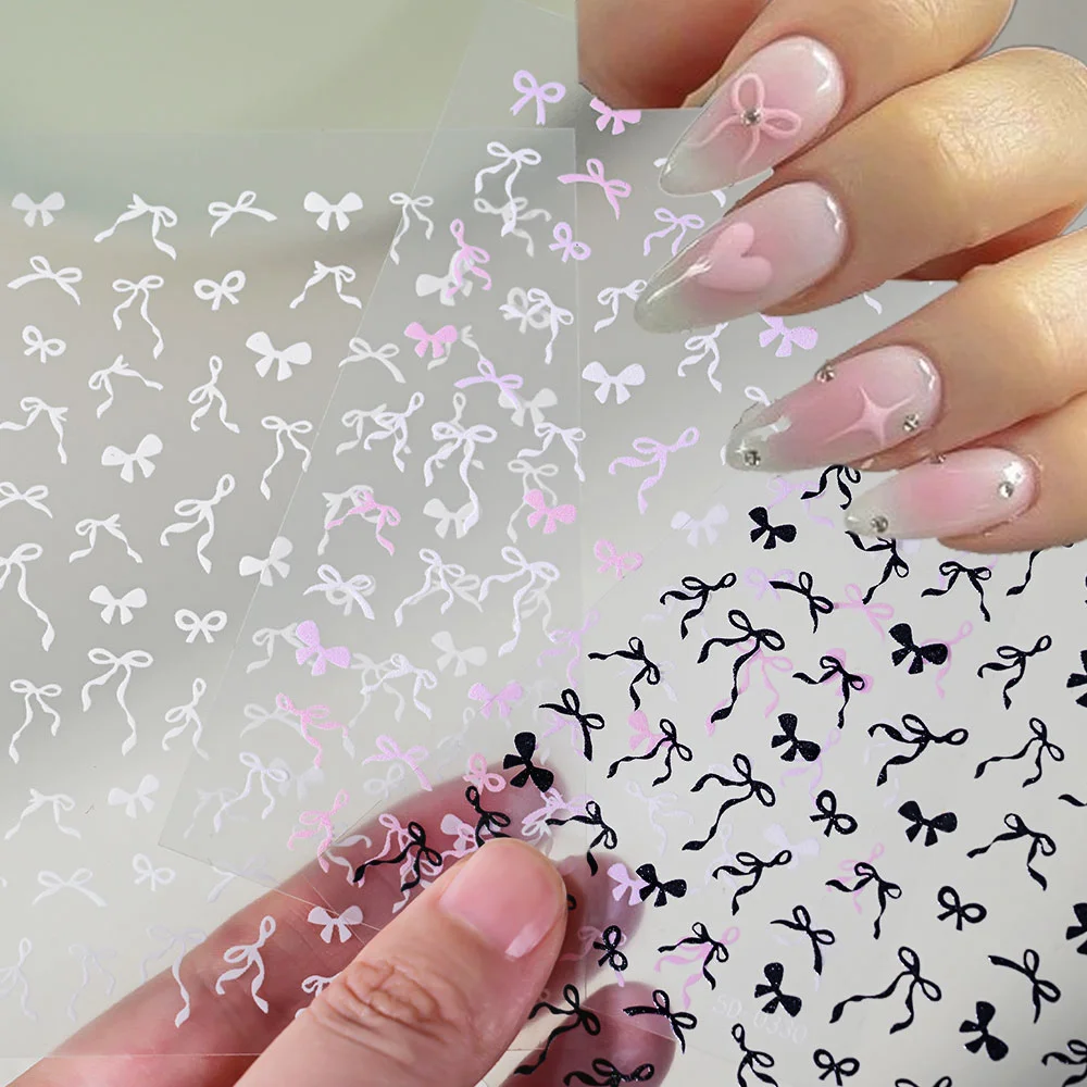 1Sheet Pink/White/Black Bow 5D Nail Art Stickers Kawaii Bowknot Self-Adhesive Slider Valentine's Day Ribbon Manicure Decals *#&
1Sheet Pink/White/Black Bow 5D Nail Art Stickers Kawaii Bowknot Self-Adhesive Slider Valentine's Day Ribbon Manicure Decals *#&