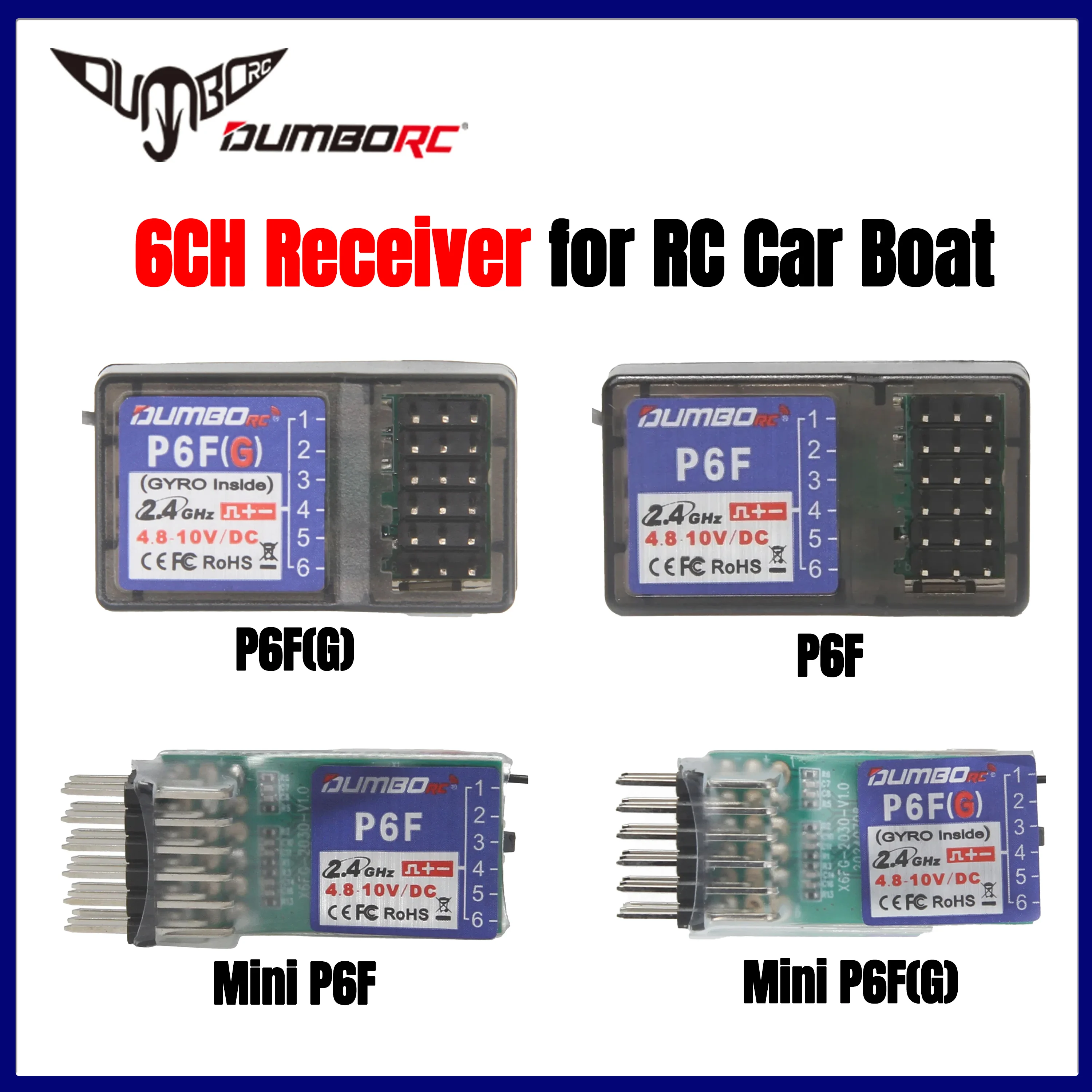 DUMBORC P6F P6FG 2.4G 6CH Mini Receiver Gyro for X6 X4 X5 Transmitter Remote Controller Rc Car Truck Crawler Boat Part Axial
DUMBORC P6F P6FG 2.4G 6CH Mini Receiver Gyro for X6 X4 X5 Transmitter Remote Controller Rc Car Truck Crawler Boat Part Axial
