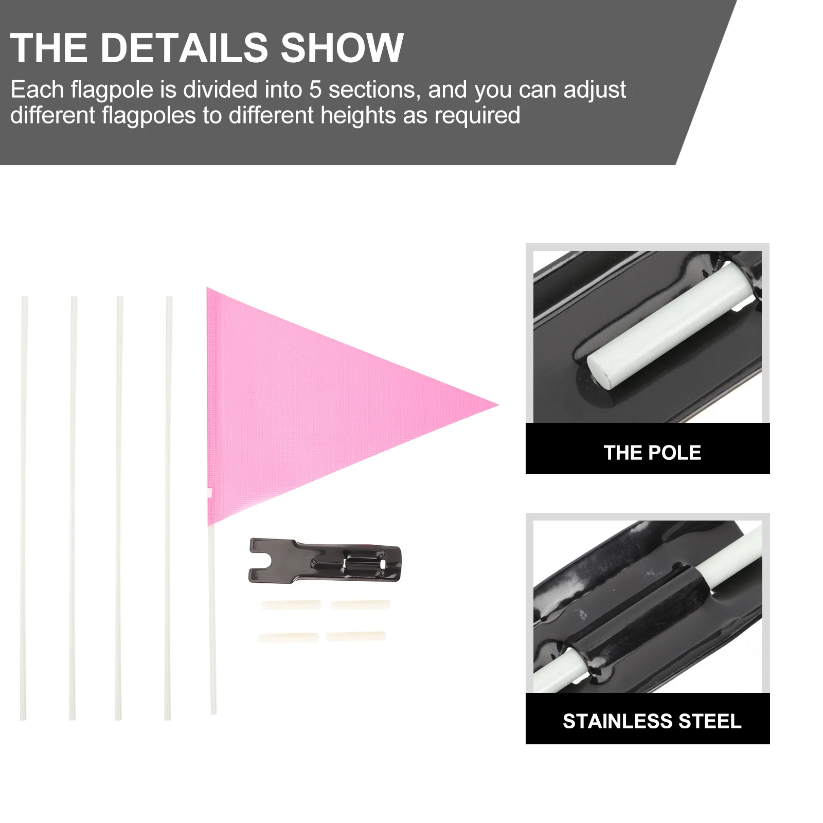 1Set Multi-Function Bike Flag Lightweight Waterproof Safety Flagpole Adjustable Mounting Pole for Motorcycle and Bicycle Use
1Set Multi-Function Bike Flag Lightweight Waterproof Safety Flagpole Adjustable Mounting Pole for Motorcycle and Bicycle Use