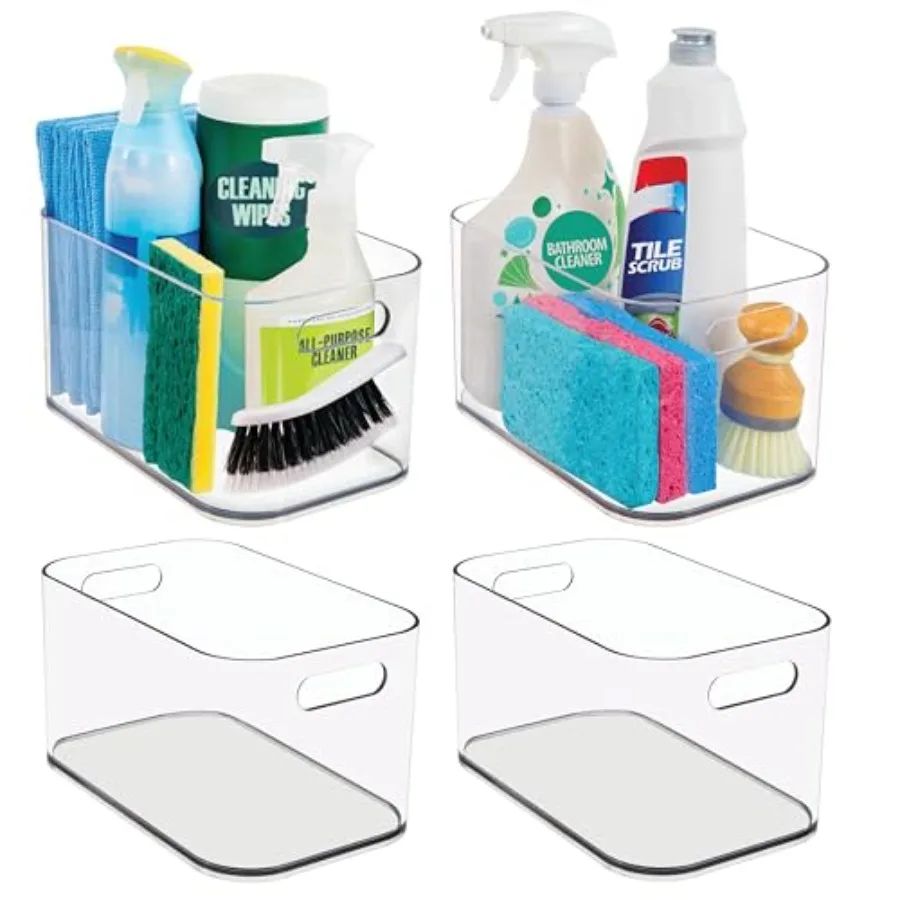 Bliss 10" x 6" Open Clear Pantry Organizer Bin, Set of 4, Plastic Containers with Handle for Kitchen, Fridge, Cabinet, Closet,
Bliss 10" x 6" Open Clear Pantry Organizer Bin, Set of 4, Plastic Containers with Handle for Kitchen, Fridge, Cabinet, Closet,