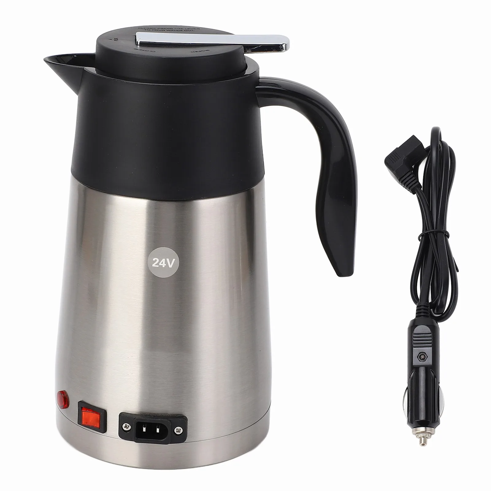 Portable 1200ml Large Capacity Car Truck Kettle Water Heater Bottle for Travel (24V)
Portable 1200ml Large Capacity Car Truck Kettle Water Heater Bottle for Travel (24V)