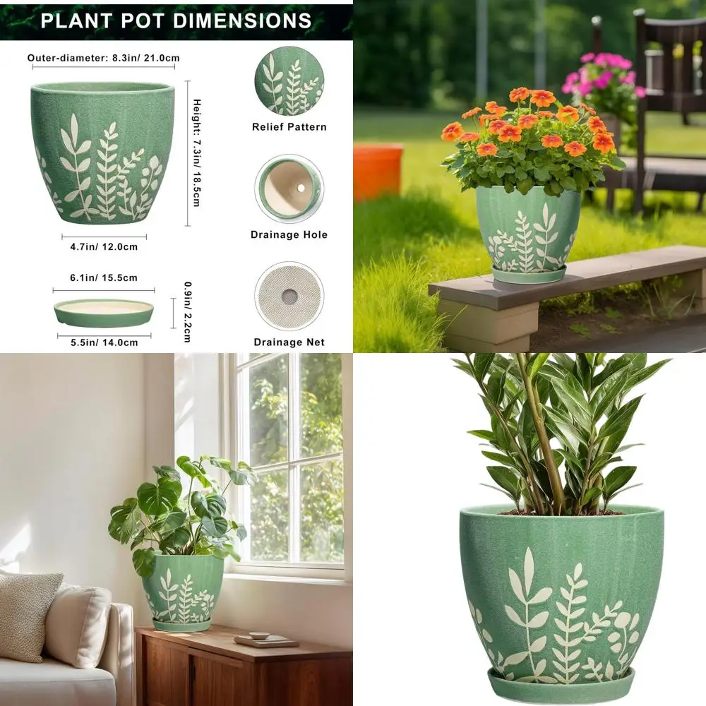 8-дюймовое кашпо с дренажем и поддоном - Декоративное кашпо для комнатных и уличных растений, украшение для стола или домашнего офиса, идеально подходит для сада.
8-дюймовое кашпо с дренажем и поддоном - Декоративное кашпо для комнатных и уличных растений, украшение для стола или домашнего офиса, идеально подходит для сада.