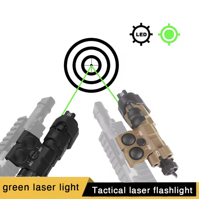 Tactical laser flashlight, weapon green laser light, flashlight. Hunting weapon lights, auxiliary lighting systems
Tactical laser flashlight, weapon green laser light, flashlight. Hunting weapon lights, auxiliary lighting systems