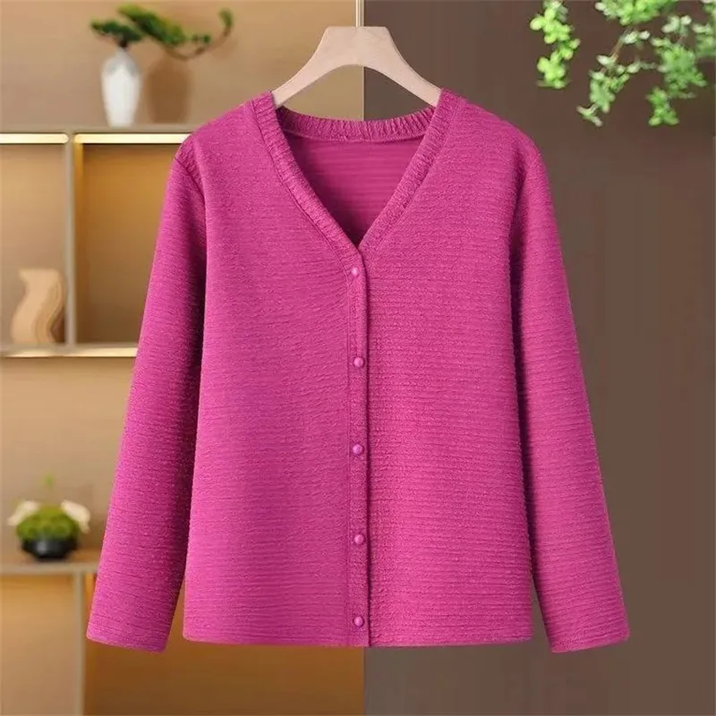 2025 Spring New Women's Middle-aged Elderly Mothers Cardigan Coat Ladies Bottoming Shirt Female Knitwear Sweater Jacket
2025 Spring New Women's Middle-aged Elderly Mothers Cardigan Coat Ladies Bottoming Shirt Female Knitwear Sweater Jacket