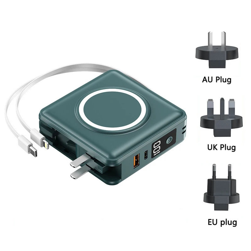 Magsafe Power Bank 15000mAh with Cable AC Plug Wall Charger Powerbank 22.5W Fast Charging for iPhone 16 Samsung Xiaomi Poverbank
Magsafe Power Bank 15000mAh with Cable AC Plug Wall Charger Powerbank 22.5W Fast Charging for iPhone 16 Samsung Xiaomi Poverbank