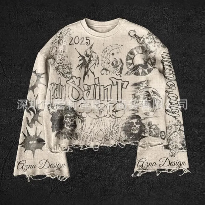 Punk Printed Letter Hoodie Tops&Tees Men Y2K Hip Hop 2025 Eur America Street Trend O-neck Mid Length Pullover Women Top Tee New
Punk Printed Letter Hoodie Tops&Tees Men Y2K Hip Hop 2025 Eur America Street Trend O-neck Mid Length Pullover Women Top Tee New