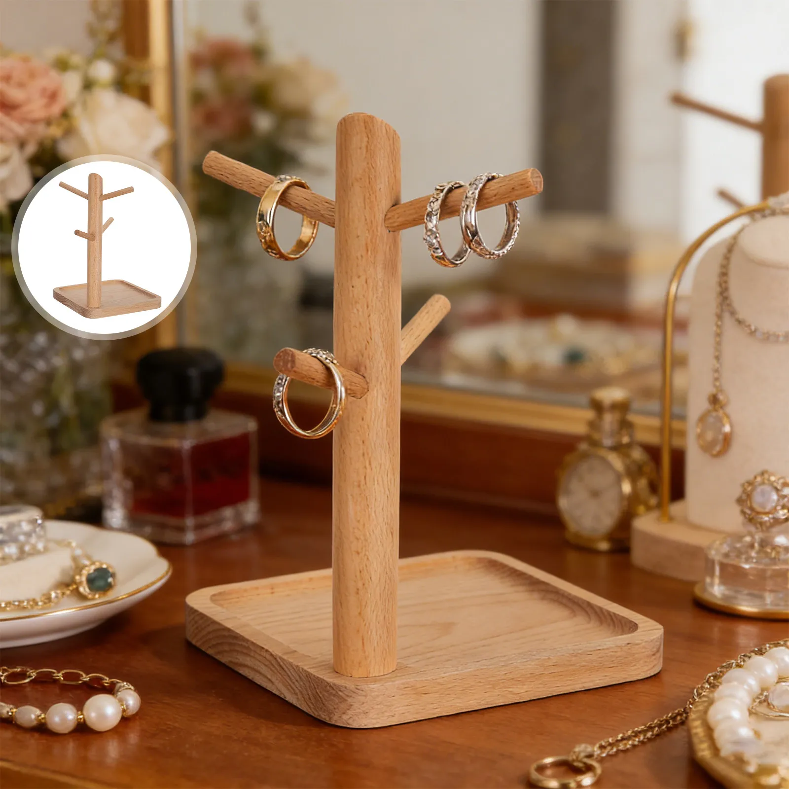 Tree-Shaped Wooden Jewelry Key Stand Tray Display Holder for Necklaces Bracelets Rings Hair Accessories Keys Phones Glasses
Tree-Shaped Wooden Jewelry Key Stand Tray Display Holder for Necklaces Bracelets Rings Hair Accessories Keys Phones Glasses