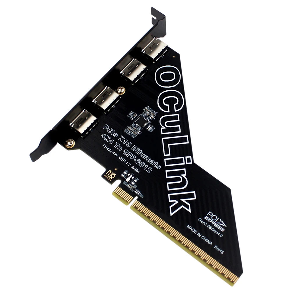 PCIe X16 To SFF 8611&8612 Adapter Card PCIe OCuLink SFF-8612 Adapter PCIe X16 SSD To U.2 OCUlink SFF-8612 Adapter Card
PCIe X16 To SFF 8611&8612 Adapter Card PCIe OCuLink SFF-8612 Adapter PCIe X16 SSD To U.2 OCUlink SFF-8612 Adapter Card