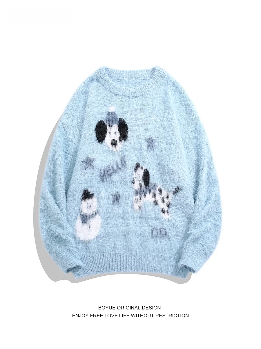 Boyue Lazy Sle Dog Pattern Knitted Sweater round Ne Loose Fit ex Long Sve Casual Top Trendy Couple irt
Boyue Lazy Sle Dog Pattern Knitted Sweater round Ne Loose Fit ex Long Sve Casual Top Trendy Couple irt