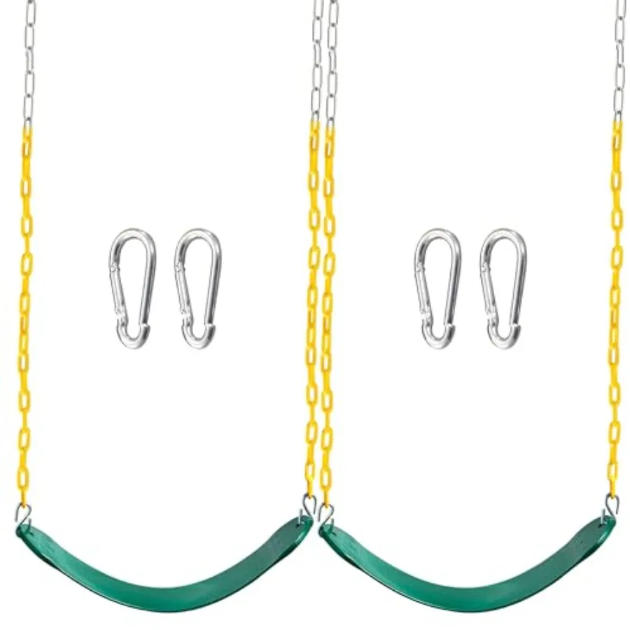 2 Pack Swing Seats Heavy Duty with 66" Chain, Swing Set Accessories Replacement with Snap Hooks for Outdoor Play Playground, Tr
2 Pack Swing Seats Heavy Duty with 66" Chain, Swing Set Accessories Replacement with Snap Hooks for Outdoor Play Playground, Tr