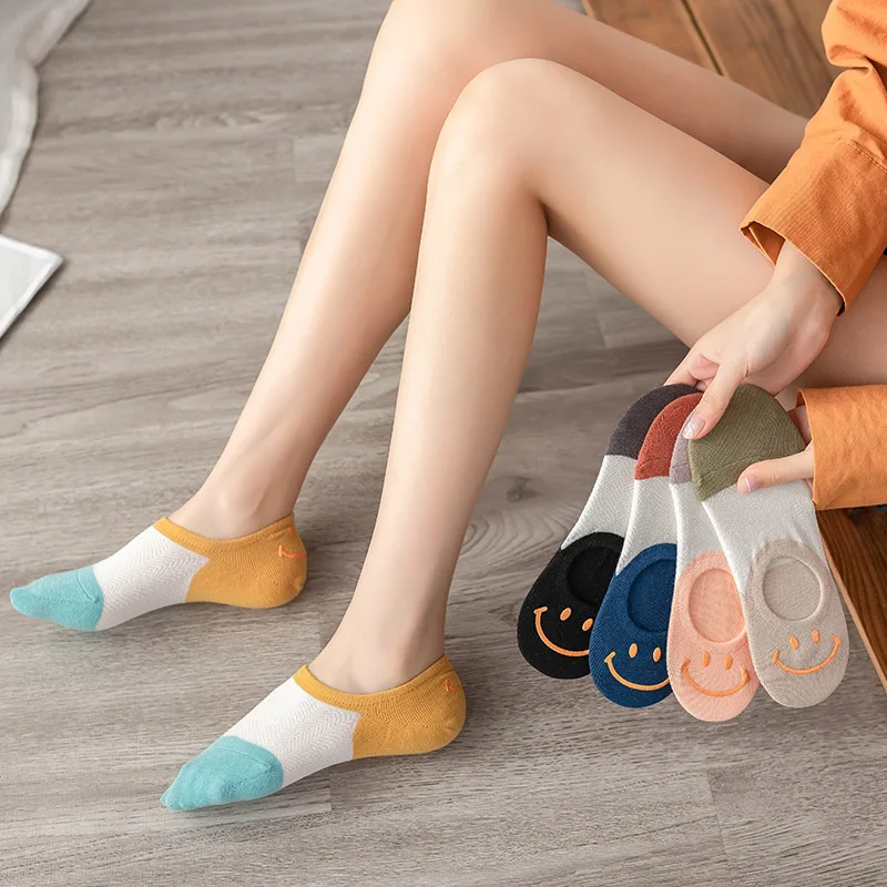 5Pairs /lot Women's Socks Funny Cute Socks Cotton Breathable Anti-slip Female Personality Heel Smiling FaceSummer Kawai Low Cut
5Pairs /lot Women's Socks Funny Cute Socks Cotton Breathable Anti-slip Female Personality Heel Smiling FaceSummer Kawai Low Cut