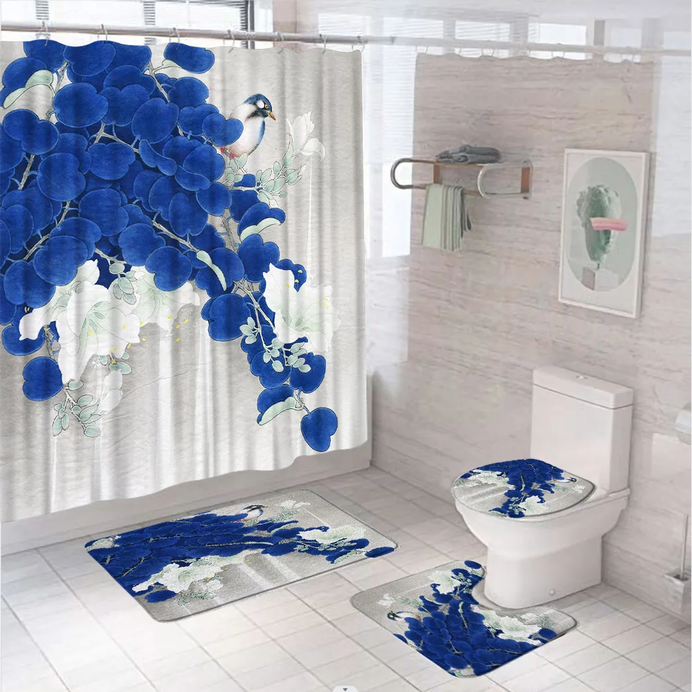 Flower Bird Shower Curtain Set Garden Plant Floral Chinese Style Bathroom Curtains Non-Slip Bath Mat Carpet Rug Lid Toilet Cover
Flower Bird Shower Curtain Set Garden Plant Floral Chinese Style Bathroom Curtains Non-Slip Bath Mat Carpet Rug Lid Toilet Cover