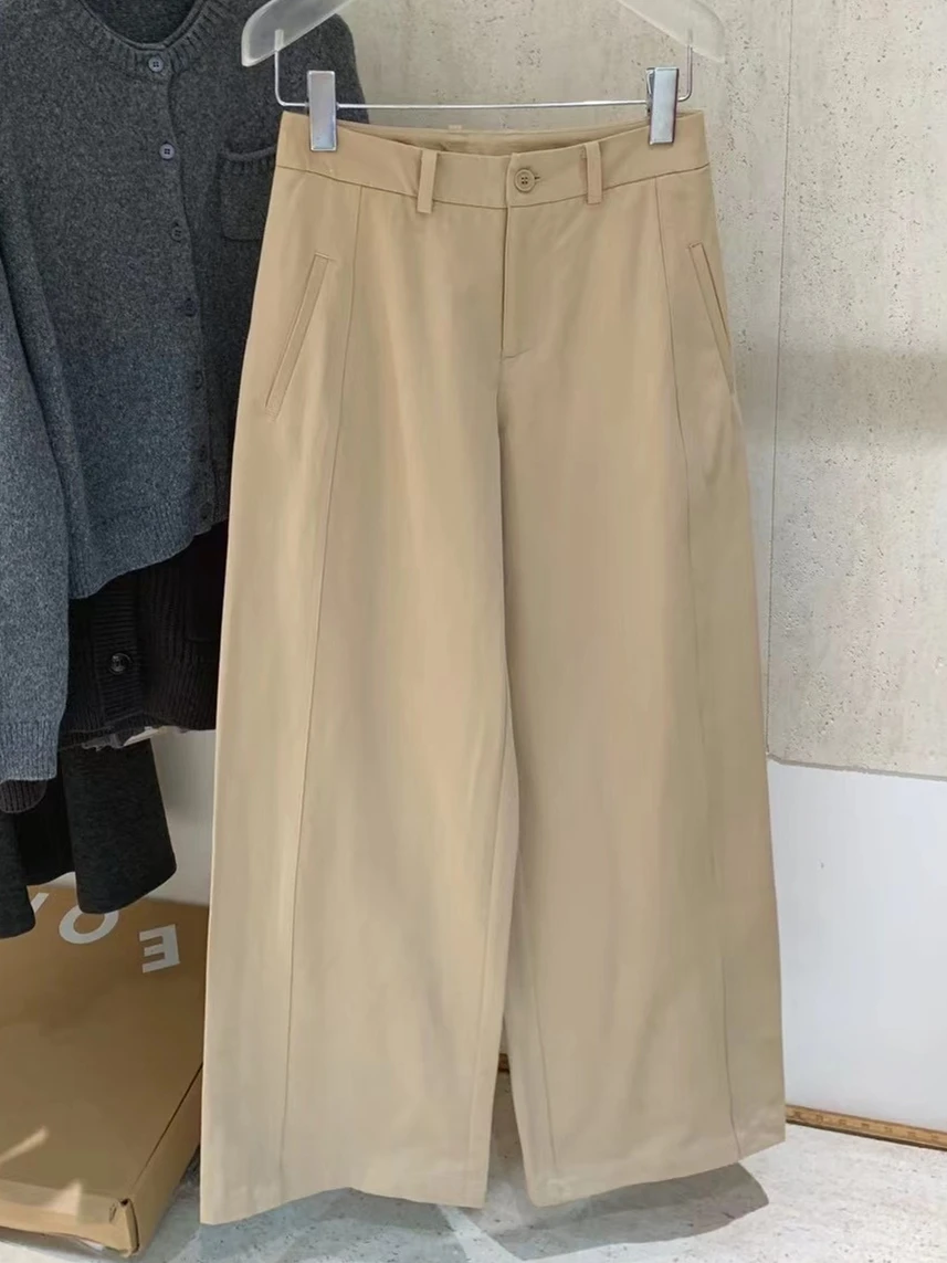ZHISILAO Solid Khaki Wide Leg Pants Women Vintage Casual Office Lady Trousers Autumn Winter 2024 High Waist Pants 
ZHISILAO Solid Khaki Wide Leg Pants Women Vintage Casual Office Lady Trousers Autumn Winter 2024 High Waist Pants