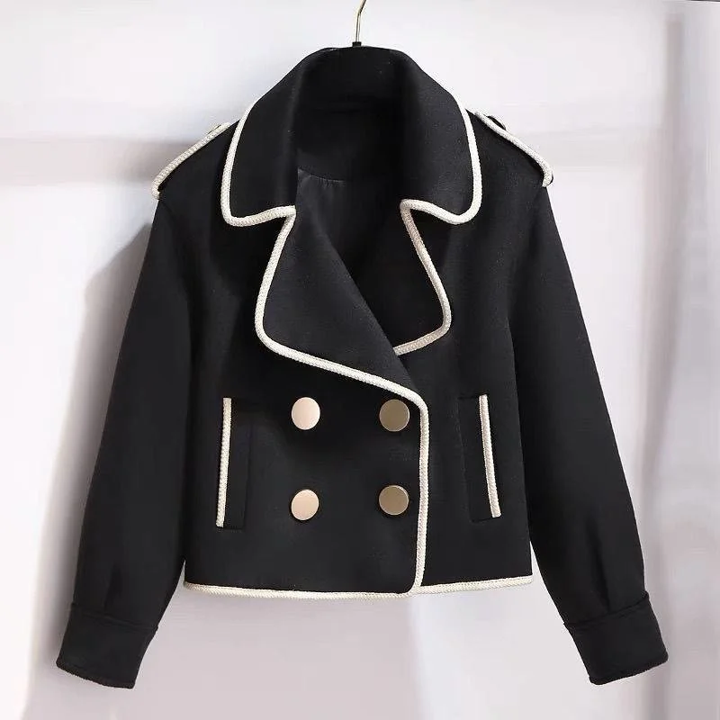Woolen Women Coats Winter Short Slim Fashion Wool Elegant Bodycon Double Breasted Jacket
Woolen Women Coats Winter Short Slim Fashion Wool Elegant Bodycon Double Breasted Jacket