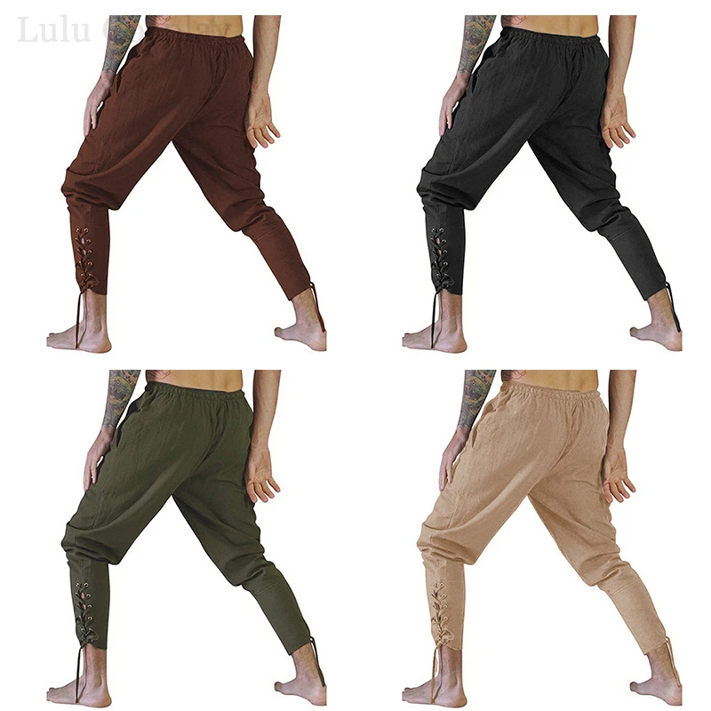Halloween Men Viking Pirate Pants Medieval Costumes Stage Pirate Trousers Lace Up Renaissance Pants Brown Black Beige Plus Size
Halloween Men Viking Pirate Pants Medieval Costumes Stage Pirate Trousers Lace Up Renaissance Pants Brown Black Beige Plus Size