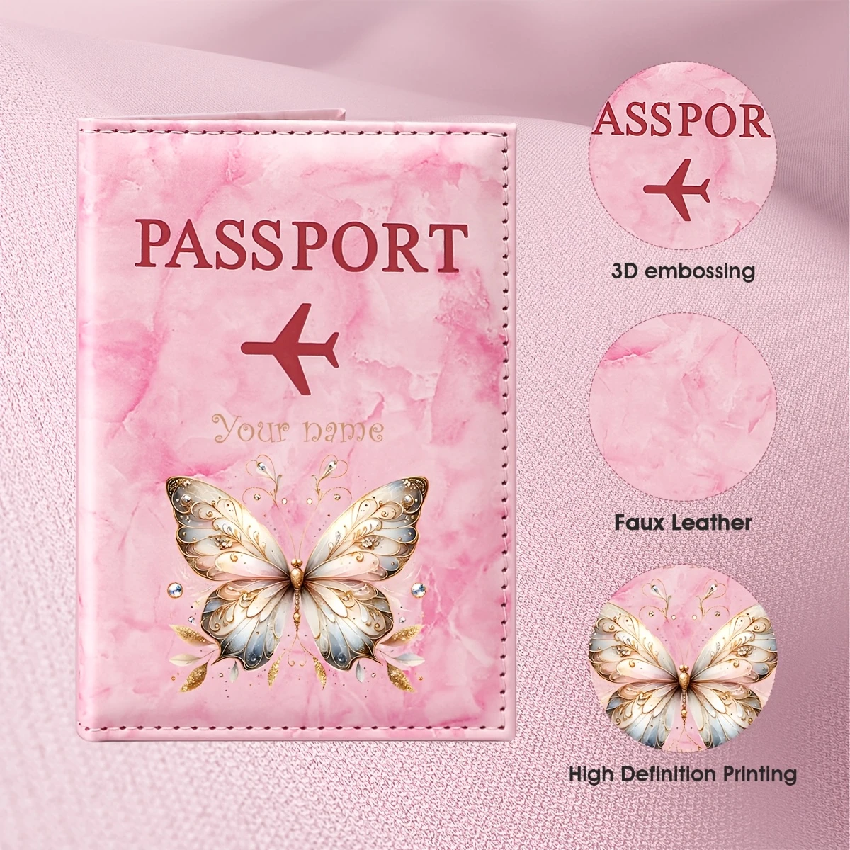 Customized Personalized Name Retro Art Style Butterfly Pattern PU Passport Holder, Featuring a Beautiful Blend of Butterfly
Customized Personalized Name Retro Art Style Butterfly Pattern PU Passport Holder, Featuring a Beautiful Blend of Butterfly