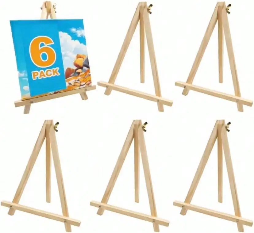 6 Pack 9 Inch Wood Easels, Tripod Table Top Easels for Painting & Art Craft. Ideal for Kids & Students, also for Photos Mini Display Tripod.
6 Pack 9 Inch Wood Easels, Tripod Table Top Easels for Painting & Art Craft. Ideal for Kids & Students, also for Photos Mini Display Tripod.