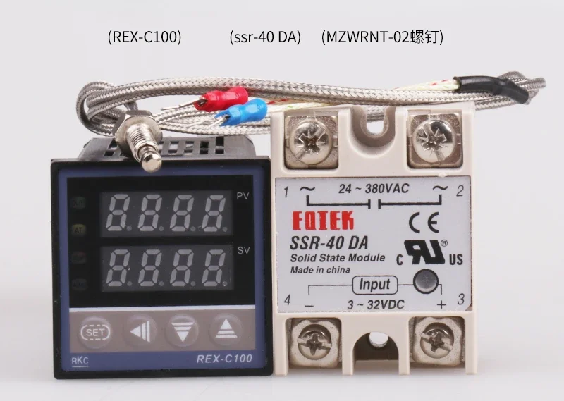 REX-C100 Thermostat + Solid State Relay + Screw Thermocouple, Temperature Control Instrument Package Temperature Controller
REX-C100 Thermostat + Solid State Relay + Screw Thermocouple, Temperature Control Instrument Package Temperature Controller