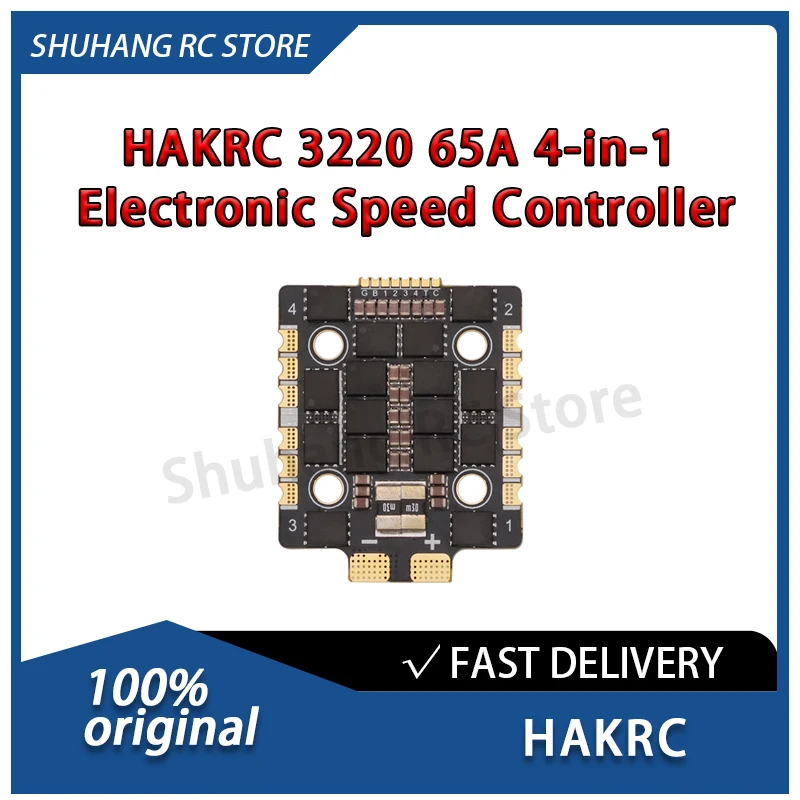 HAKRC 3220 65A 4-in-1 ESC 2S-8S Low-Noise PWM Drive Real-Time Motor Speed and Temperature Monitoring for FPV Racing Drones
HAKRC 3220 65A 4-in-1 ESC 2S-8S Low-Noise PWM Drive Real-Time Motor Speed and Temperature Monitoring for FPV Racing Drones