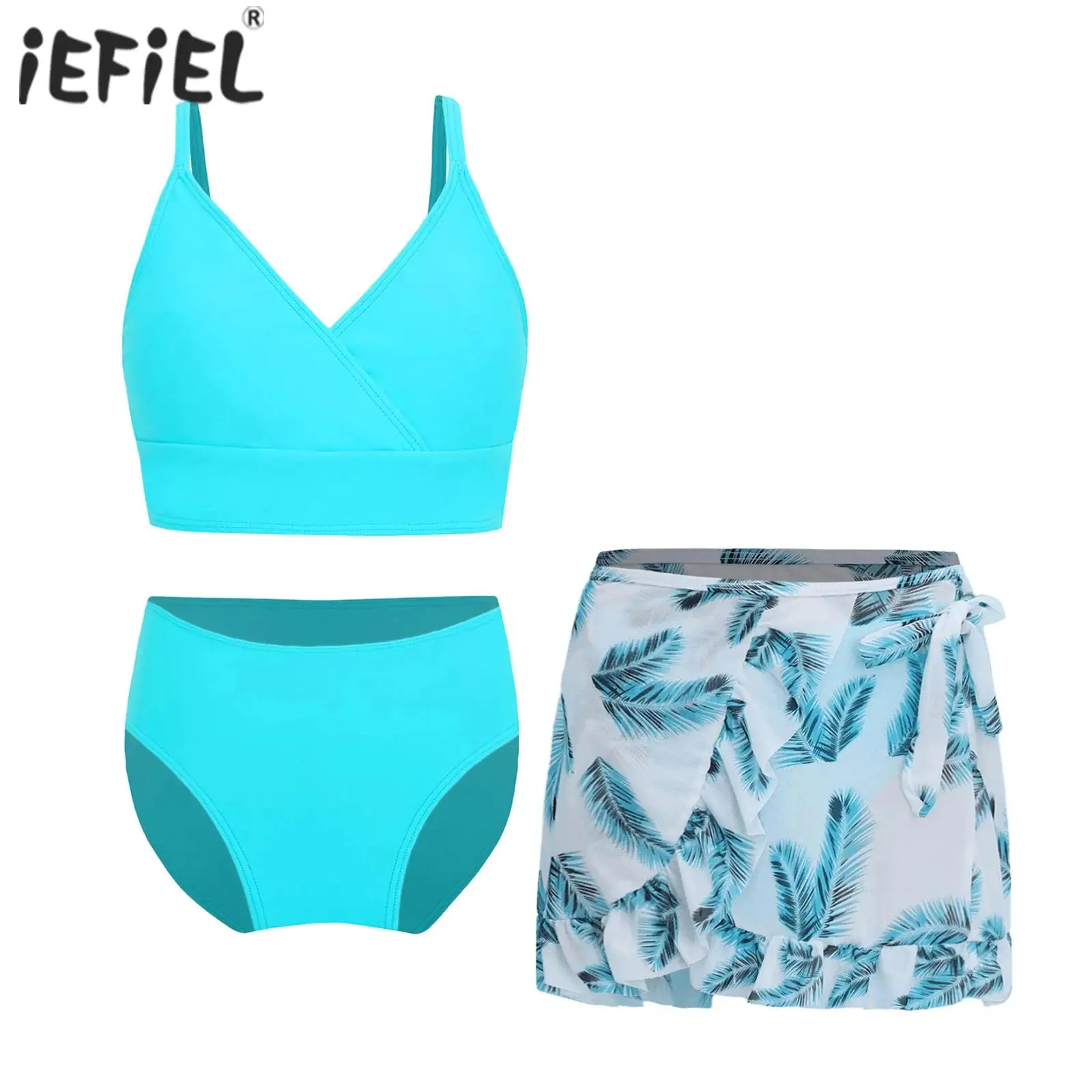 Kids Girls 3 Pieces Swimsuit Swimwear Bathing Suit Set Removable Chest Pads Tops with Briefs and Ruffle Printed Skirt Outfit
Kids Girls 3 Pieces Swimsuit Swimwear Bathing Suit Set Removable Chest Pads Tops with Briefs and Ruffle Printed Skirt Outfit