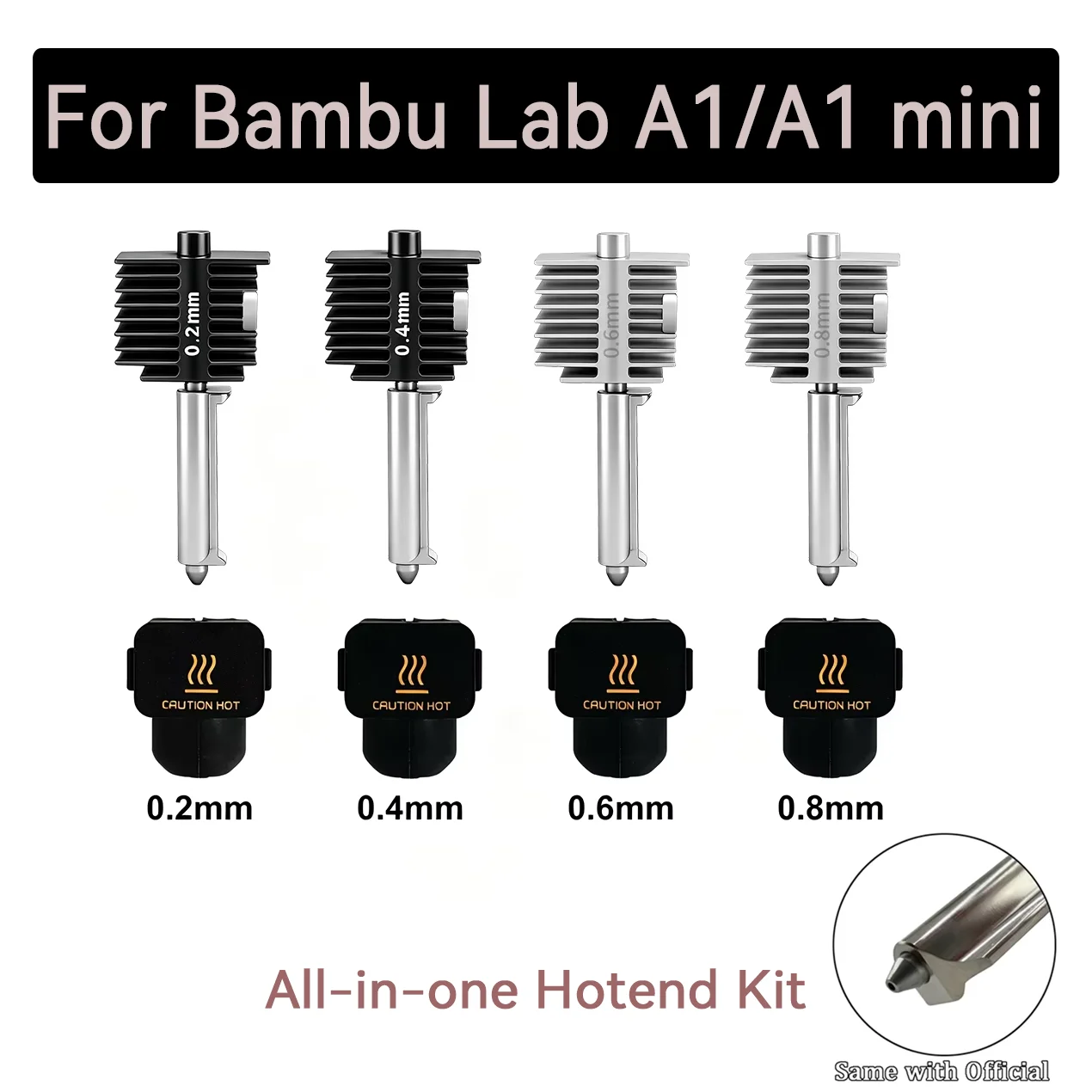 Комплект хотэнда для Bambu Lab A1 mini, универсальный, с насадками из закаленной стали 0.2/0.4/0.6/0.8 мм, аксессуар для 3D-принтера Bambu Lab A1.
Комплект хотэнда для Bambu Lab A1 mini, универсальный, с насадками из закаленной стали 0.2/0.4/0.6/0.8 мм, аксессуар для 3D-принтера Bambu Lab A1.