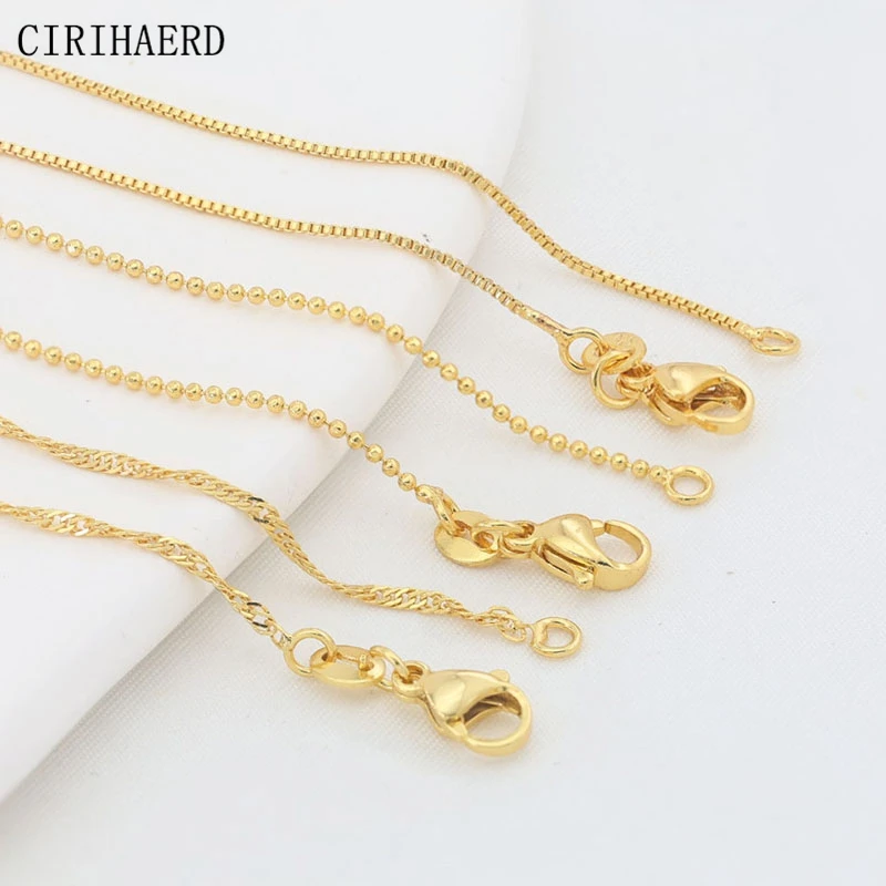 2PCS Women's Pendant Necklace Chain 18K Real Gold Plated Jewelry Thin Beads Chains For DIY Jewelry Making Supplies Length 45cm
2PCS Women's Pendant Necklace Chain 18K Real Gold Plated Jewelry Thin Beads Chains For DIY Jewelry Making Supplies Length 45cm