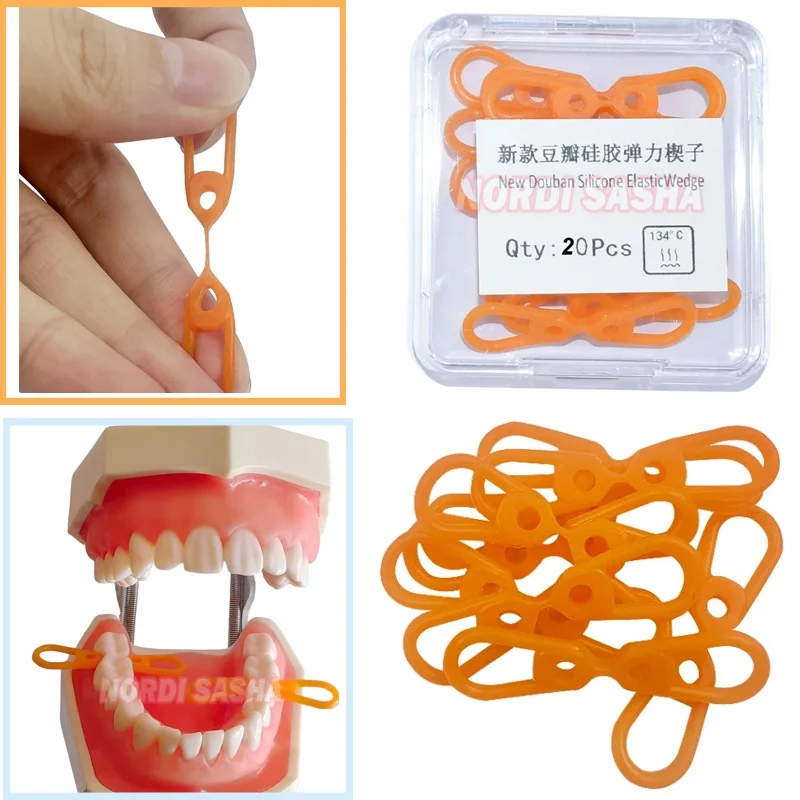 20Pcs/Box Dental Elastic Interdental Wedge Bean-Shaped Oral Silicone Rubber Teeth Wedge Dental Matrix Matrices Teeth Separator
20Pcs/Box Dental Elastic Interdental Wedge Bean-Shaped Oral Silicone Rubber Teeth Wedge Dental Matrix Matrices Teeth Separator
