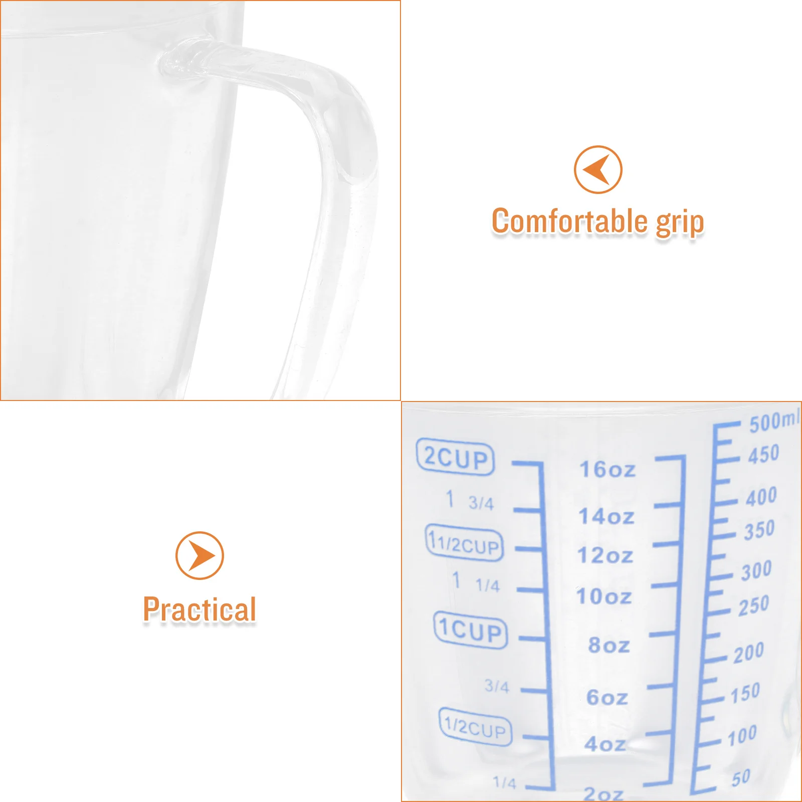 1Pcs 500ml Glass Measuring Cup Scale Milk Container Heat Resistant Kitchen Coffee Household Drink Children Scale Cup 
1Pcs 500ml Glass Measuring Cup Scale Milk Container Heat Resistant Kitchen Coffee Household Drink Children Scale Cup