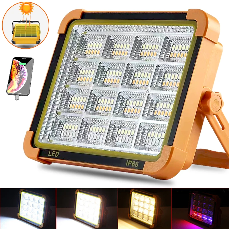 800W Portable 160LED Solar Work Light USB Rechargeable IP66 Camping Lantern Magnet Car Repair Floodlight Power Bank Construction
800W Portable 160LED Solar Work Light USB Rechargeable IP66 Camping Lantern Magnet Car Repair Floodlight Power Bank Construction