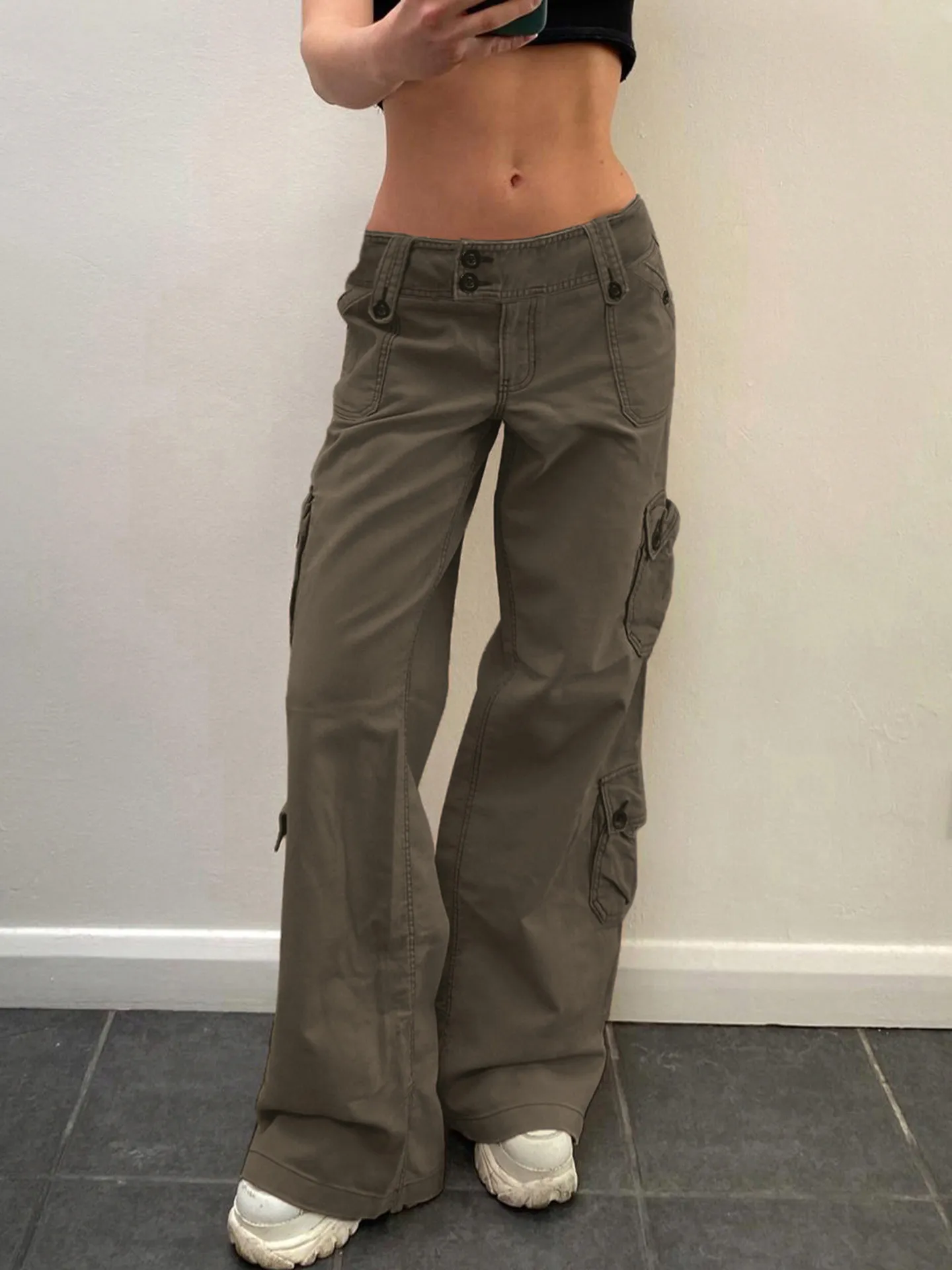 WEEKEEP American Retro Faded Multi-Pocket Straight Leg Work Pants Women's Casual Dancing Jeans High Waist Long Trousers
WEEKEEP American Retro Faded Multi-Pocket Straight Leg Work Pants Women's Casual Dancing Jeans High Waist Long Trousers