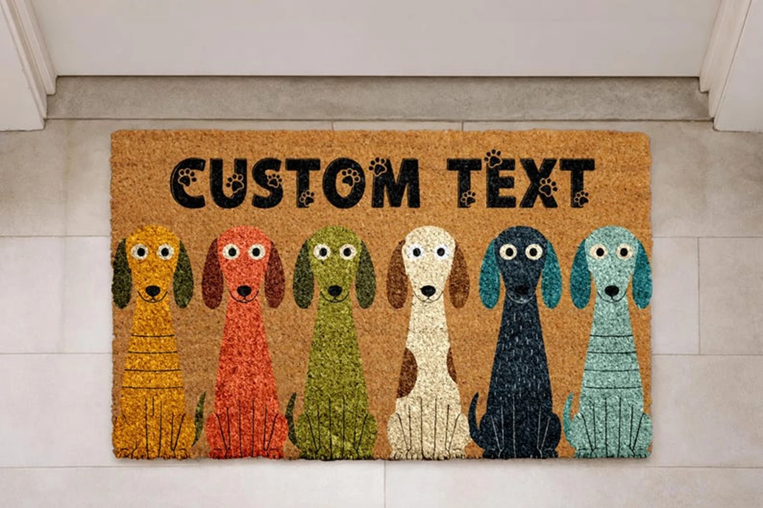 Custom Dog Family Doormat Personalized Colorful Long Ear Dogs Mat Pet Lover Welcome Rug Funny Dog Mom Gift for Home
Custom Dog Family Doormat Personalized Colorful Long Ear Dogs Mat Pet Lover Welcome Rug Funny Dog Mom Gift for Home
