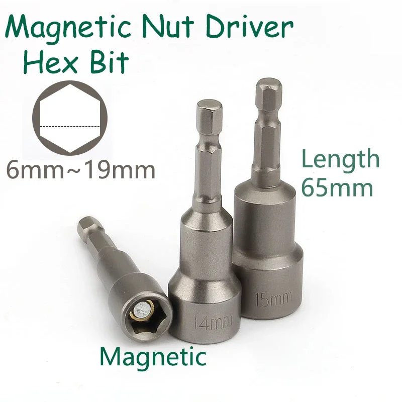 Impact Socket Magnetic Nut 6~19mm Screwdriver 1/4" Hex Key Set Drill Bit Adapter for Power Drills Impact Drivers Socket Kit
Impact Socket Magnetic Nut 6~19mm Screwdriver 1/4" Hex Key Set Drill Bit Adapter for Power Drills Impact Drivers Socket Kit