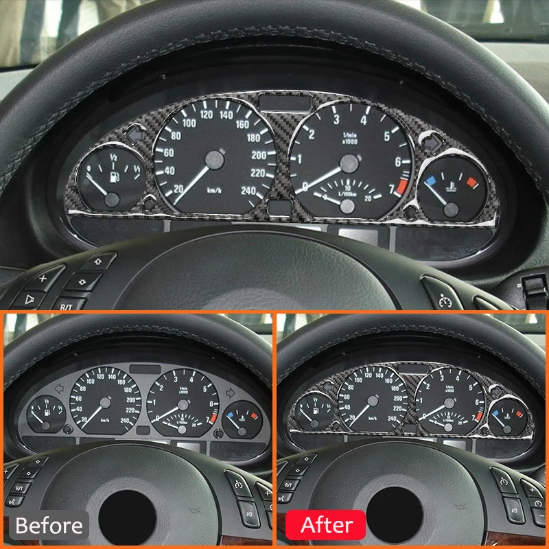 For BMW 3 Series E46 1997-2004 Carbon Fiber Car Speedometer Screen Panel Trim Frame Decoration Sticker Interior Accessories 
For BMW 3 Series E46 1997-2004 Carbon Fiber Car Speedometer Screen Panel Trim Frame Decoration Sticker Interior Accessories