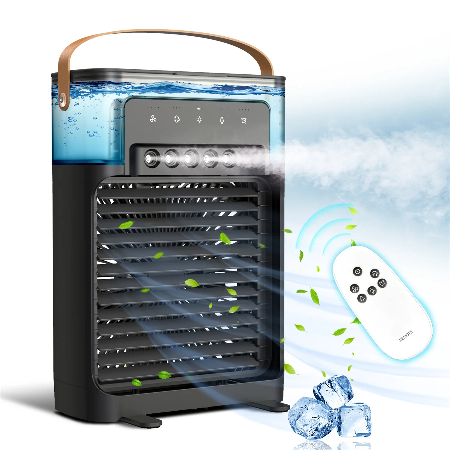 1200ML Portable Air Cooler 4-in-1 Mini Air Conditioner Cooling Fan Humidifier 7 Colors LED Light 4 Adjustable Fan Speed Remote
1200ML Portable Air Cooler 4-in-1 Mini Air Conditioner Cooling Fan Humidifier 7 Colors LED Light 4 Adjustable Fan Speed Remote