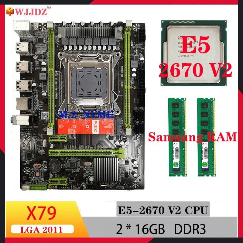 Wjjdz Комплект материнской платы x79 2*16 ГБ M.2 для материнских плат Intel Xeon e5 2670 V2 и набора процессоров ddr3 для игр на ПК
Wjjdz Комплект материнской платы x79 2*16 ГБ M.2 для материнских плат Intel Xeon e5 2670 V2 и набора процессоров ddr3 для игр на ПК