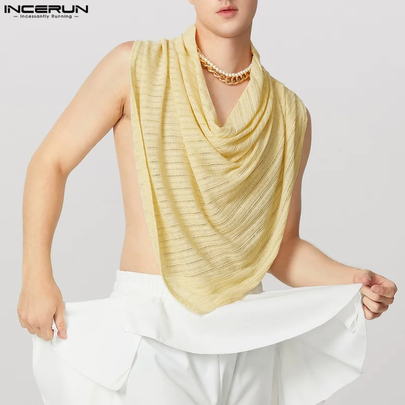 INCERUN мужские топы нестандартной формы, однотонная водолазка без рукавов, прозрачные жилеты, летняя уличная одежда, модная мужская одежда 2023 г.
INCERUN мужские топы нестандартной формы, однотонная водолазка без рукавов, прозрачные жилеты, летняя уличная одежда, модная мужская одежда 2023 г.