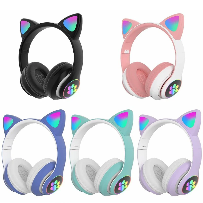 Flashing LED STN-28 Cute Cat Ears Headphones Support TF Card BT Foldable Wireless Headphones Sports Headset Earphone
Flashing LED STN-28 Cute Cat Ears Headphones Support TF Card BT Foldable Wireless Headphones Sports Headset Earphone