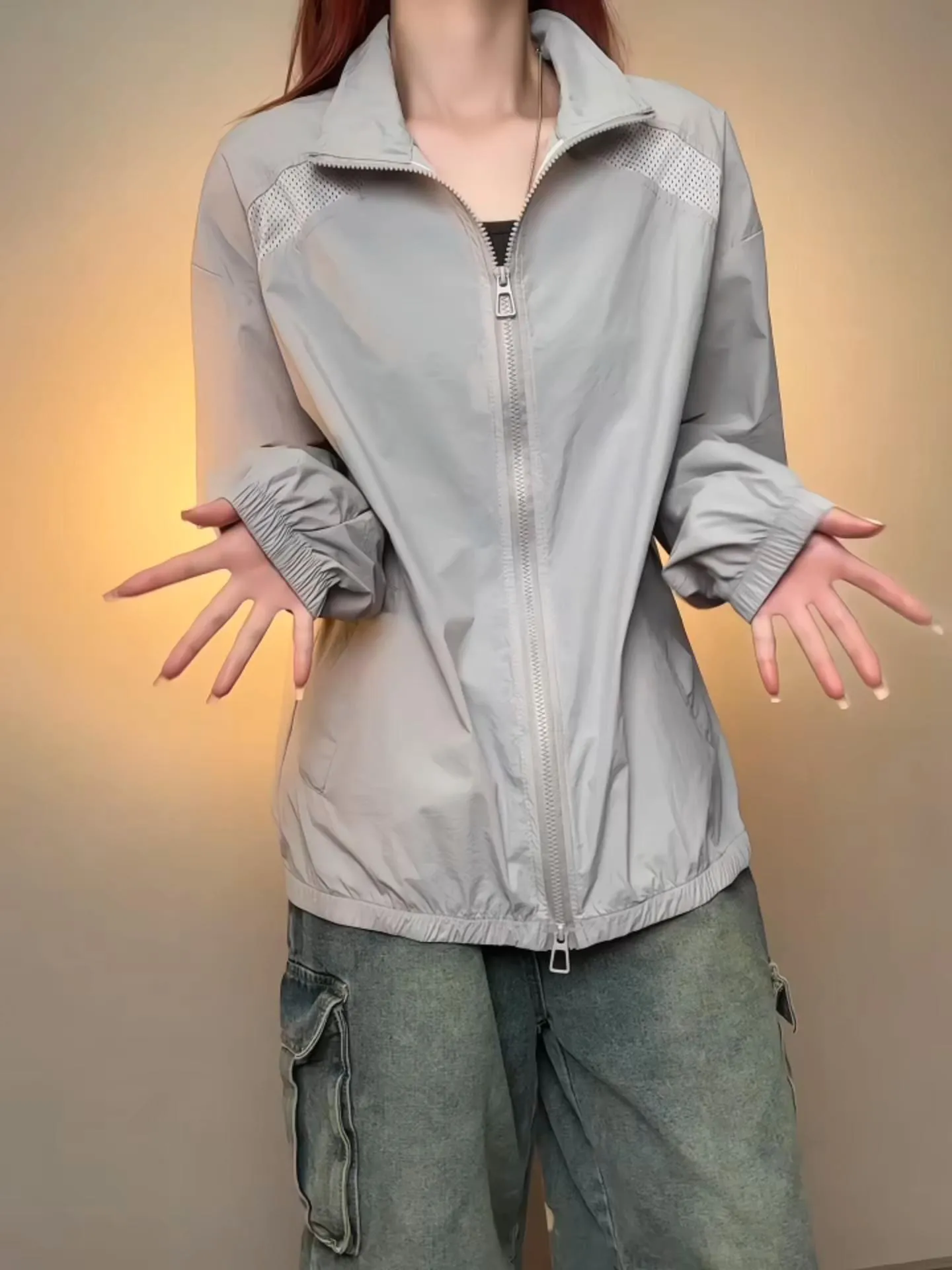 Light Grey Breathable Quick Dry Ice Silk Men's Summer Thin Cycling Outdoor Fleece Windbreaker Shirt Long Sleeve Zipper Casual
Light Grey Breathable Quick Dry Ice Silk Men's Summer Thin Cycling Outdoor Fleece Windbreaker Shirt Long Sleeve Zipper Casual