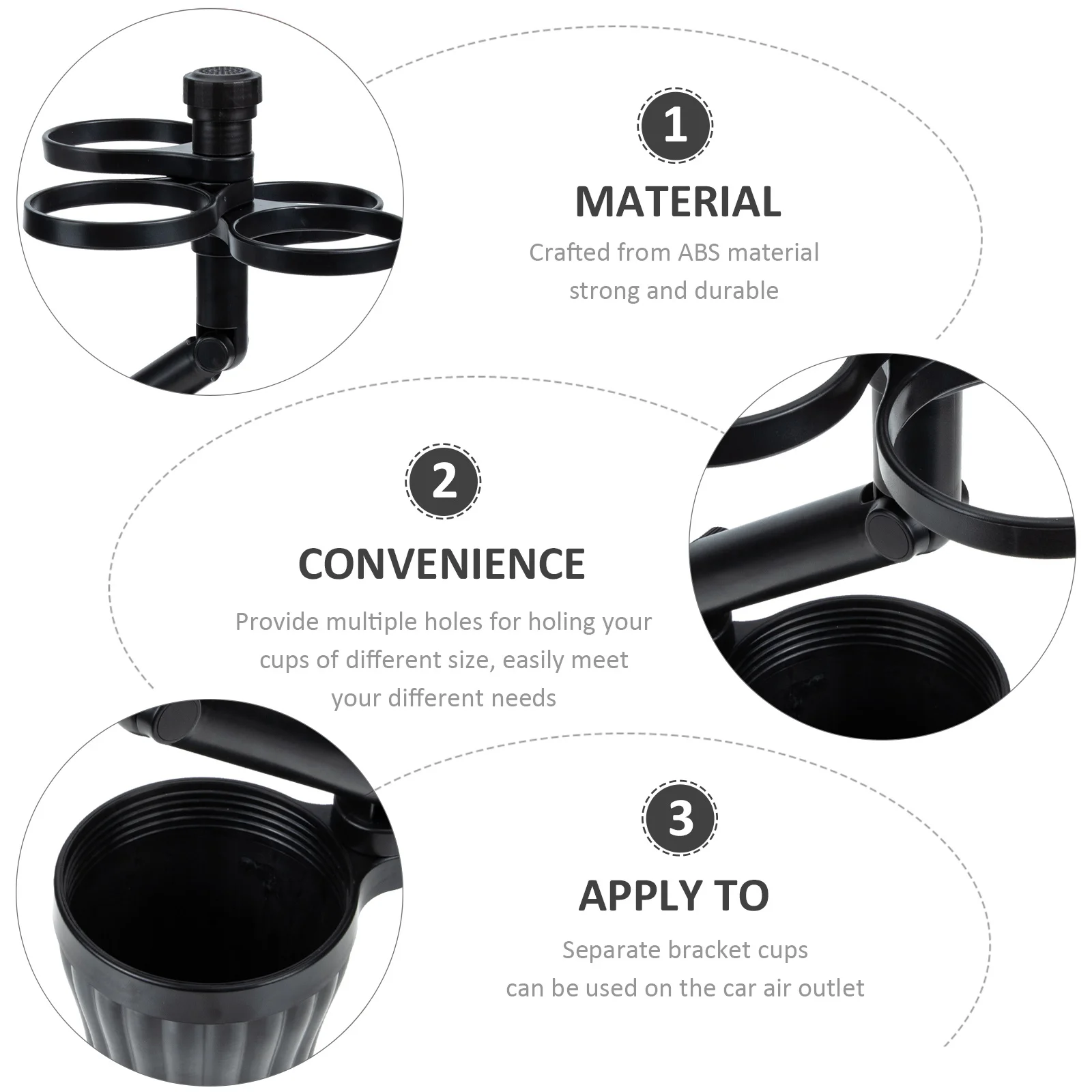 Car Cup Holder Expander ABS Material 360 Degree Rotating Multi Cup Mount Extender Drink Holder for Automotive Vehicle
Car Cup Holder Expander ABS Material 360 Degree Rotating Multi Cup Mount Extender Drink Holder for Automotive Vehicle