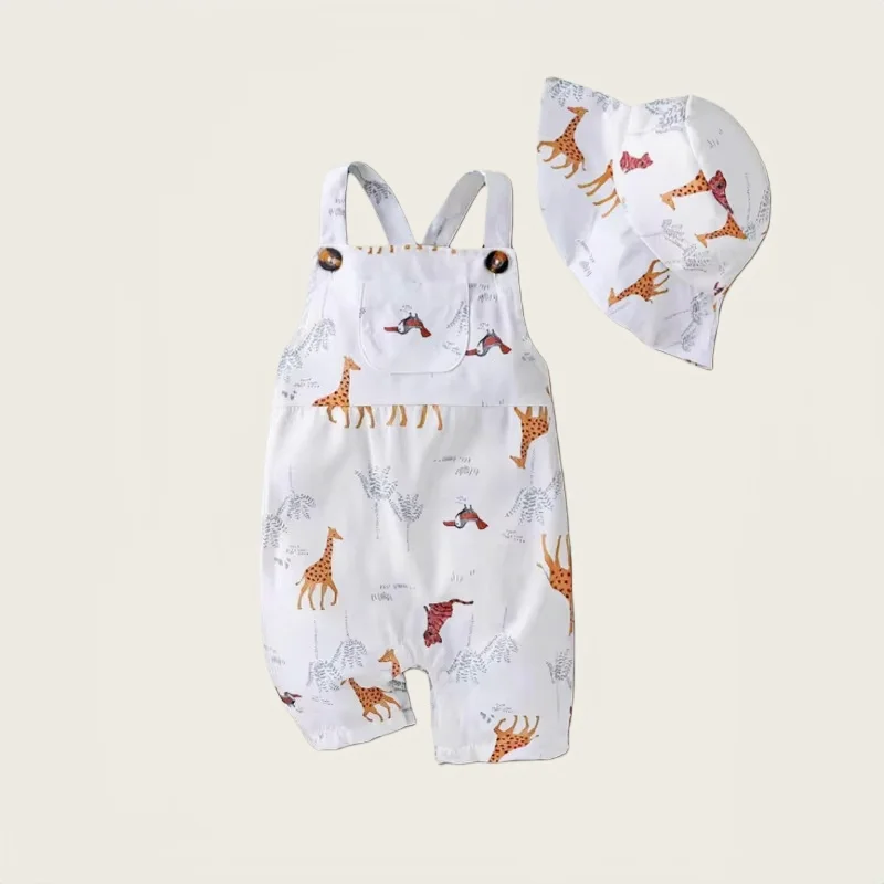 0-24M Newborn Suspender Bodysuit Baby Giraffe Print Overalls Romper Hat Sets Matching Cap Adorable Infant Daily Outdoor Clothes
0-24M Newborn Suspender Bodysuit Baby Giraffe Print Overalls Romper Hat Sets Matching Cap Adorable Infant Daily Outdoor Clothes