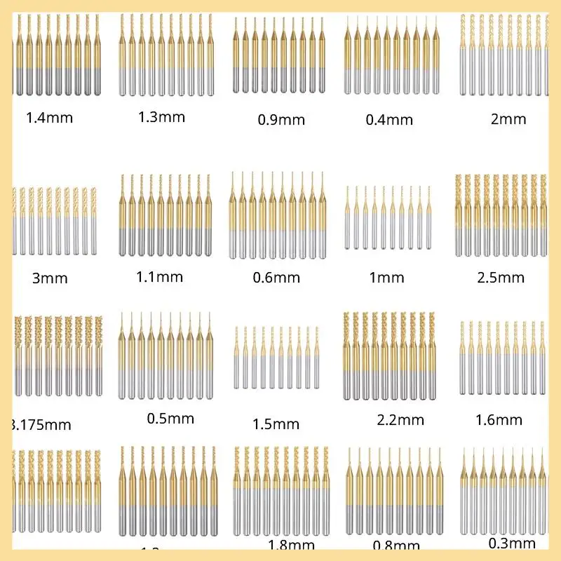 AB08-10PCS Titanium Coat Carbide End Mill Engraving Milling Cutter CNC Router Bits For PCB Machine, 1/8 Inch Shank
AB08-10PCS Titanium Coat Carbide End Mill Engraving Milling Cutter CNC Router Bits For PCB Machine, 1/8 Inch Shank