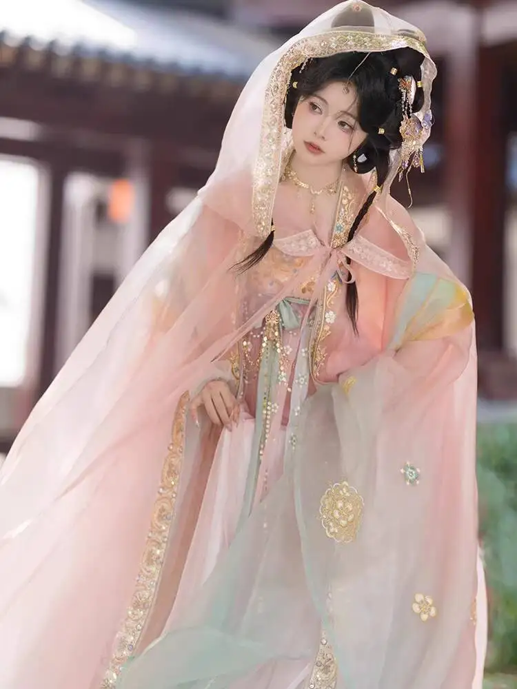 Шаньхайцзи: Изысканный ханьфу в стиле династии Тан с вышивкой, юбкой до груди и длинными рукавами, с накидкой, для повседневной носки, супер-стиль
Шаньхайцзи: Изысканный ханьфу в стиле династии Тан с вышивкой, юбкой до груди и длинными рукавами, с накидкой, для повседневной носки, супер-стиль