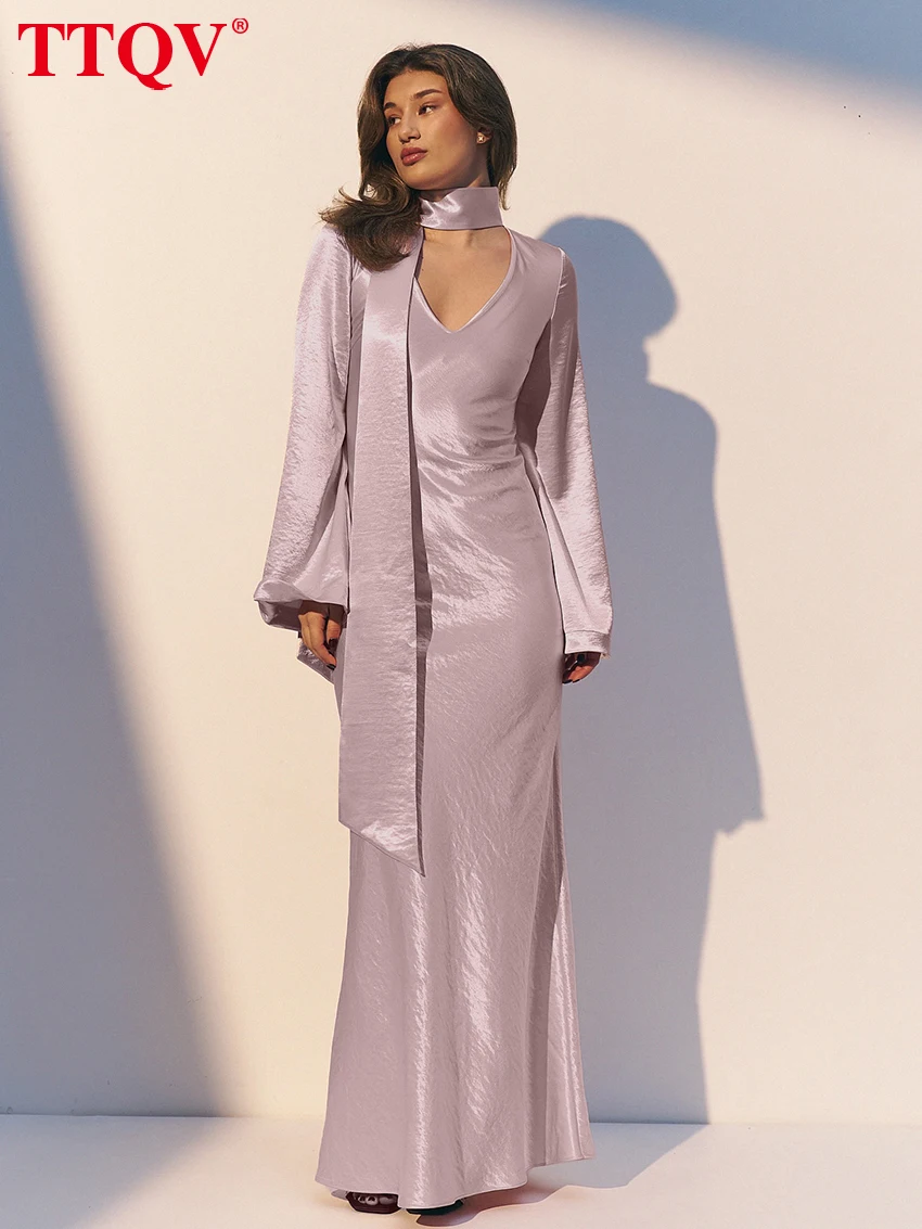 TTQV Fashion Loose Pink Women's Dress 2026 Sexy V-Neck Long Sleeve Maxi Dresses Elegant Classic Lace-Up Female Dress Streetwear
TTQV Fashion Loose Pink Women's Dress 2026 Sexy V-Neck Long Sleeve Maxi Dresses Elegant Classic Lace-Up Female Dress Streetwear